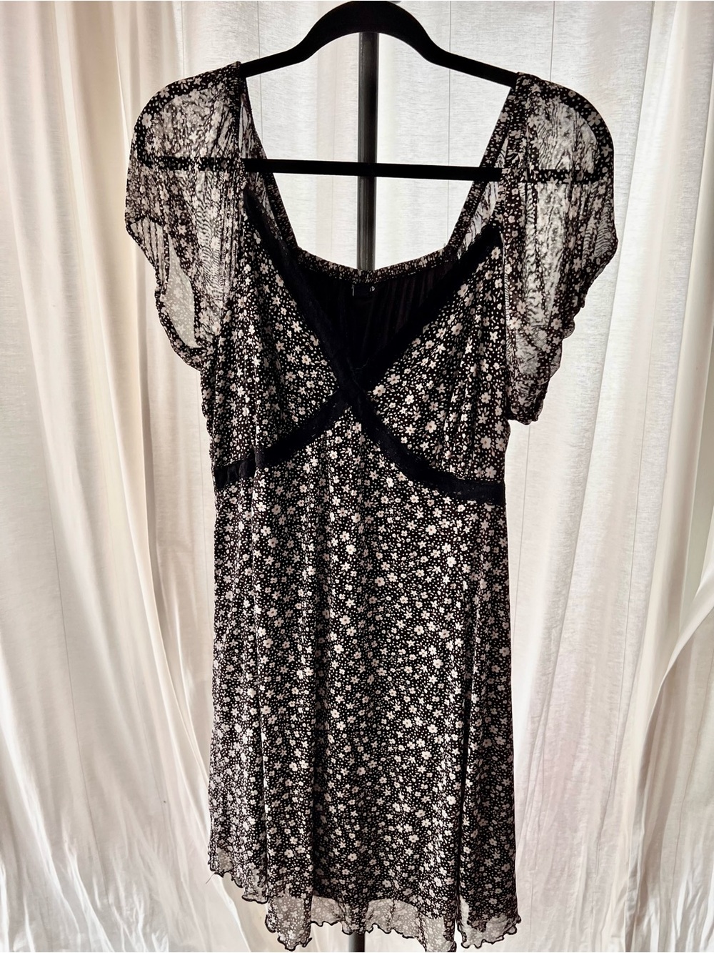 torrid Black and White Floral Chiffon Dress